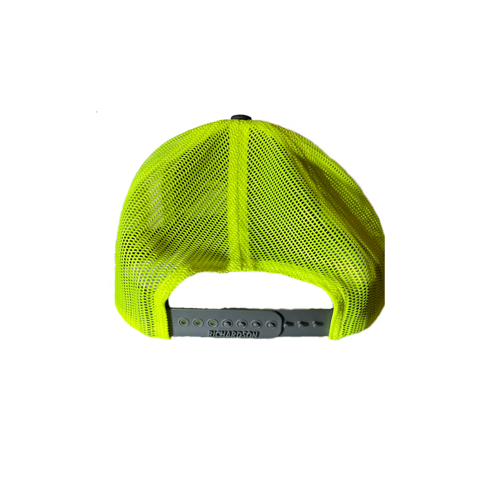 back of the chartreuse mesh snapback hat