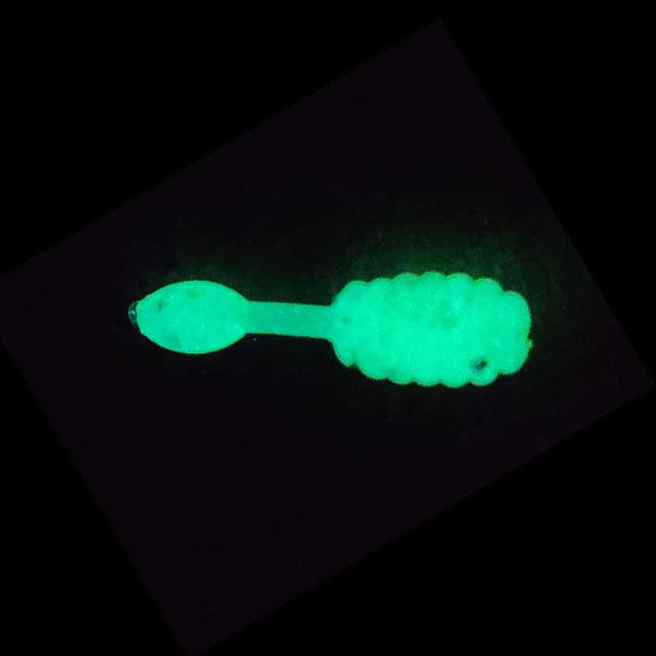 glow green protein infused plastic fishing bait